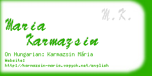 maria karmazsin business card